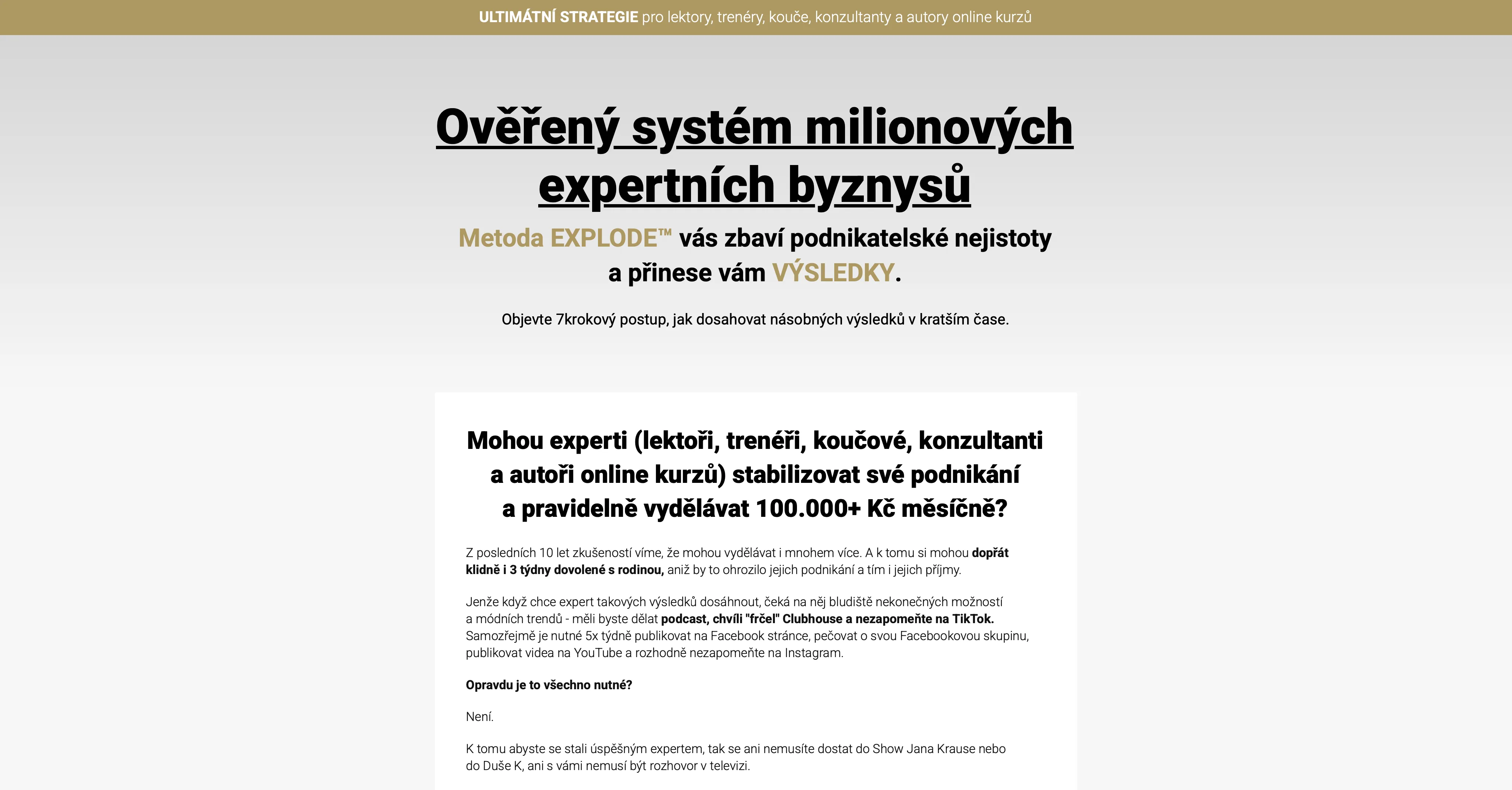 Ověřený systém milionových byznysů